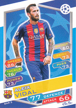 Aleix Vidal FC Barcelona 2016/17 Topps Match Attax CL #FCB03
